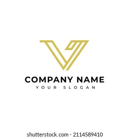 Letter V logo design vector template
