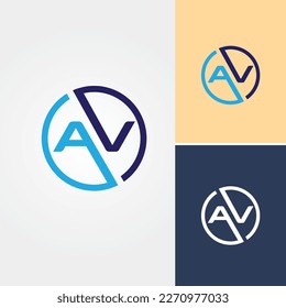 Letter A and V Logo Design Vector