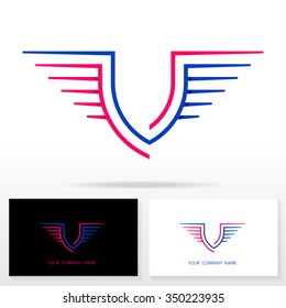Letter V logo design vector sign. Business card templates.