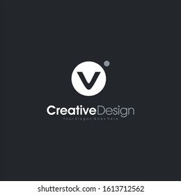Letter V logo Dot Icon Initial V logo Design letter symbol business company vector icon