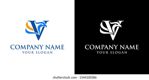 a letter V logo with eagle, business logo, letter logo