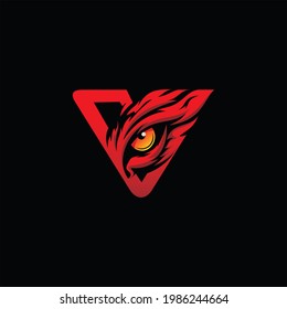 logotipo de letra V con carácter de águila