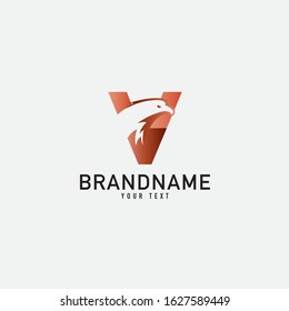 Letter V logo and eagle design combination