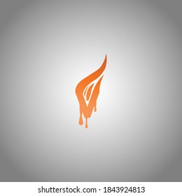 Letter V logo with fire flame shape.