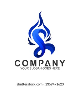 letter V logo with fire shape, initial letter logo, business name, corporate identity