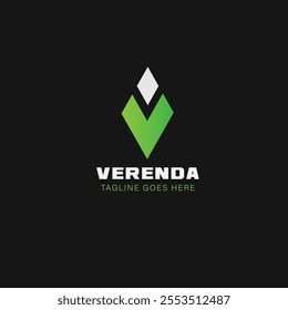 Letter V logo flat vector design