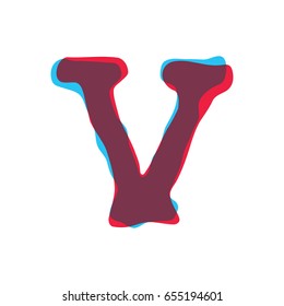 Letter V logo formed by colorful overlay technique. Letter font style vector illustration, vector element for application icon, t-shirt or card, number, counting, count