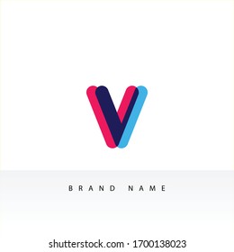 Letter V logo formed with simple and modern lines