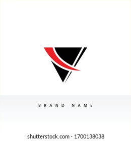 Letter V logo formed with simple and modern lines