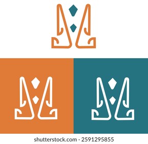 Letter V logo forming an elegant suit and tie design