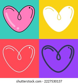 Letter V logo. Funny bold childish style font. Overlapping line with multicolor background. Ideal for colorful applications, street art design, bright advertising, toy packaging, multimedia identity.