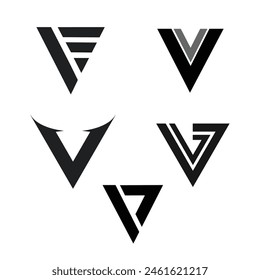 letter V logo gradient color full illustration modern combination