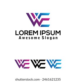 letter V logo gradient color full illustration modern combination