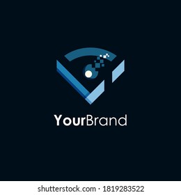 The letter V logo has an eye in the middle, in the eye is a pixel grid that shows a lot of data.