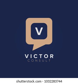 letter V Logo Icon. Consulting agency logo template