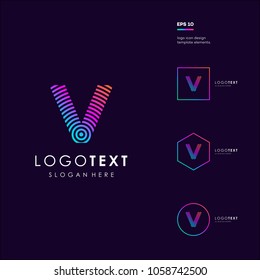 Letter V logo icon design template elements