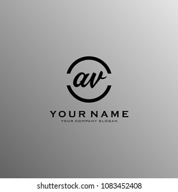 Letter A V logo icon design template elements