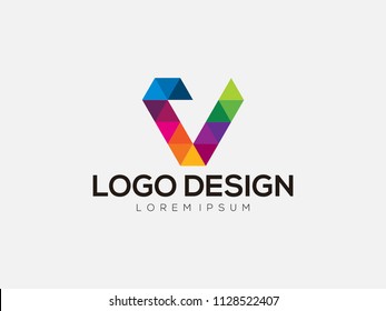 Letter V logo icon design template elements