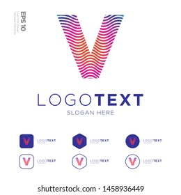 Letter V logo icon design template elements