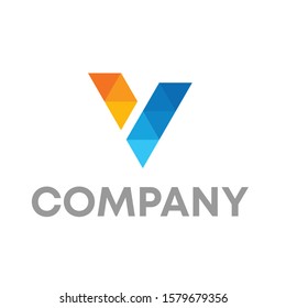 letter v logo icon design template sign