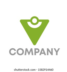 letter v logo icon design template sign
