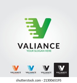 Elementos de la plantilla de diseño del icono del logotipo de la carta V