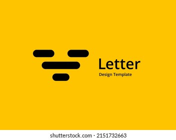 Elementos de la plantilla de diseño del icono del logotipo de la carta V