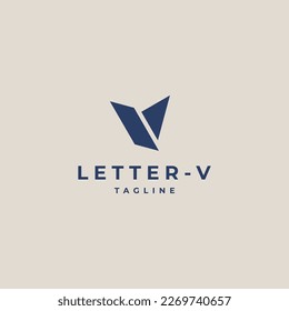 Plantilla de diseño de icono de logotipo de carta V