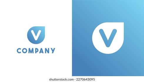 Elementos de plantilla de diseño de iconos de logotipo de carta V. Se puede utilizar como símbolo relacionado con la tecnología