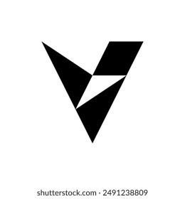 Letter V logo. Icon design. Template elements. Geometric abstract logos