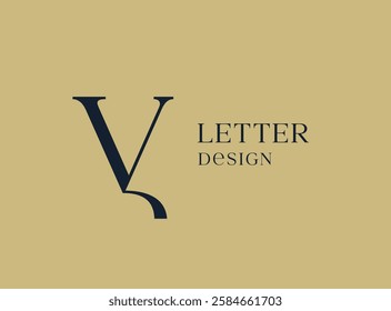 Letter V logo icon design. Classic style luxury monogram.