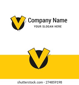 Letter v logo icon design | alphabet letter | Stylish yellow color corporate branding template design elements elements