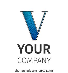 Letter V logo icon design template elements. Abstract guilloche Logo. Excellent vector illustration, EPS 10