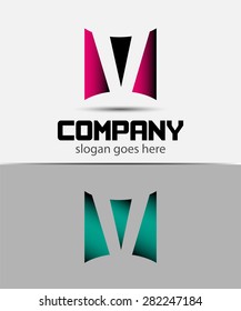 Letter v logo icon design template elements 