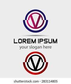 Letter v logo icon design template elements
