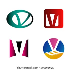 Letter v logo icon design template elements
