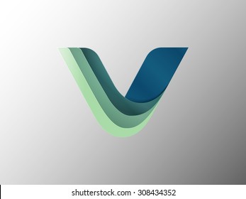 Elementos de plantilla de diseño de icono de logotipo de carta V