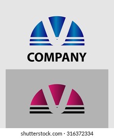 Letter v logo icon design template elements
