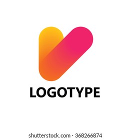 Letter V logo icon design template elements
