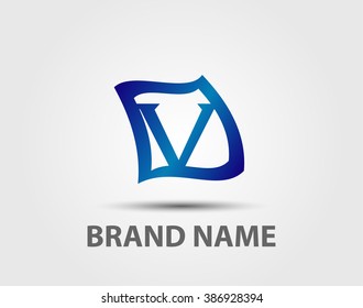 Letter v logo icon design template elements
