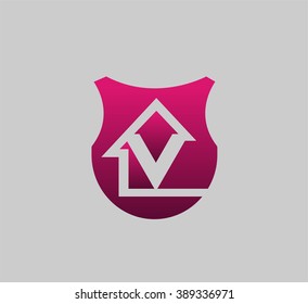 Letter V logo icon design template elements
