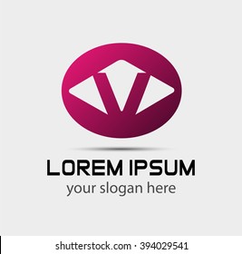 Letter v logo icon design template elements
