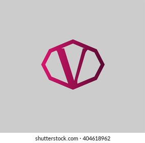 Letter v logo icon design template elements
