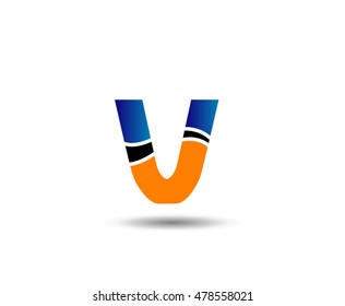 Letter v logo icon design template elements
