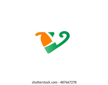 Letter v logo icon design template elements
