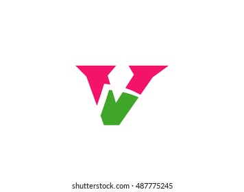 Letter V logo icon design template elements
