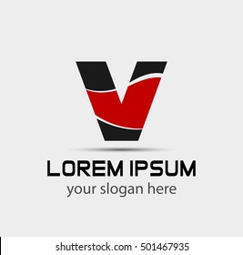 Letter v logo icon design template elements
