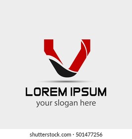 Letter v logo icon design template elements
