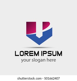 Letter v logo icon design template elements
