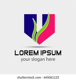 Letter v logo icon design template elements
